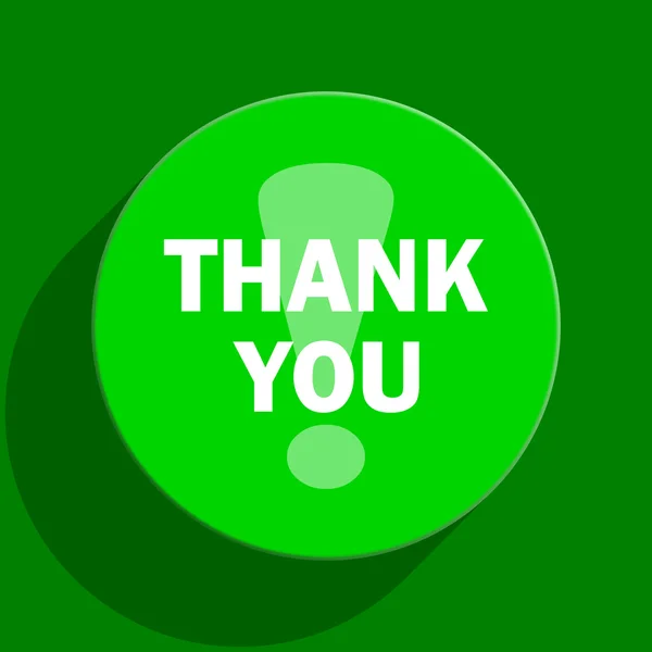 Thank you green flat icon — Stock Photo, Image