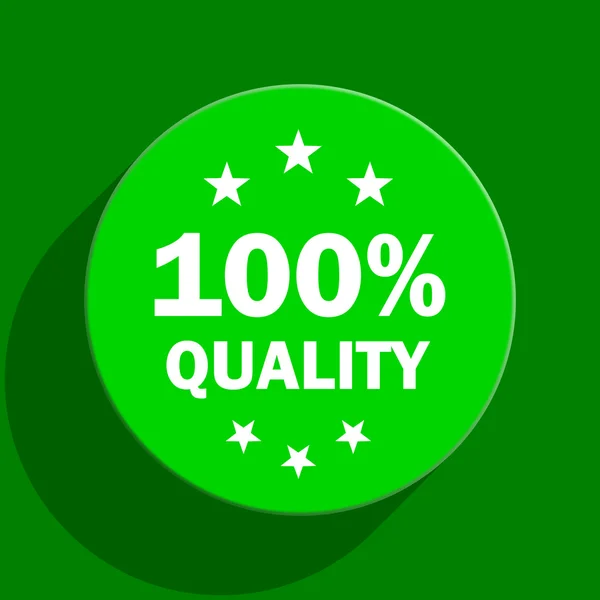 Ícone plano verde de qualidade — Fotografia de Stock