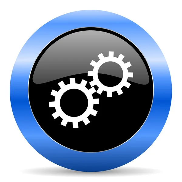 Gear blue glossy icon — Stock Photo, Image