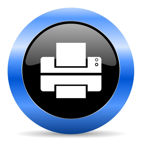 Printer blue glossy icon — Stock Photo, Image
