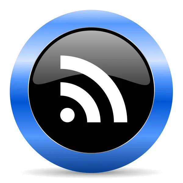 RSS modré lesklé ikonu — Stock fotografie