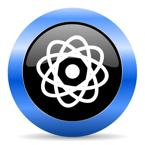 Atom blue glossy icon — Stock Photo, Image