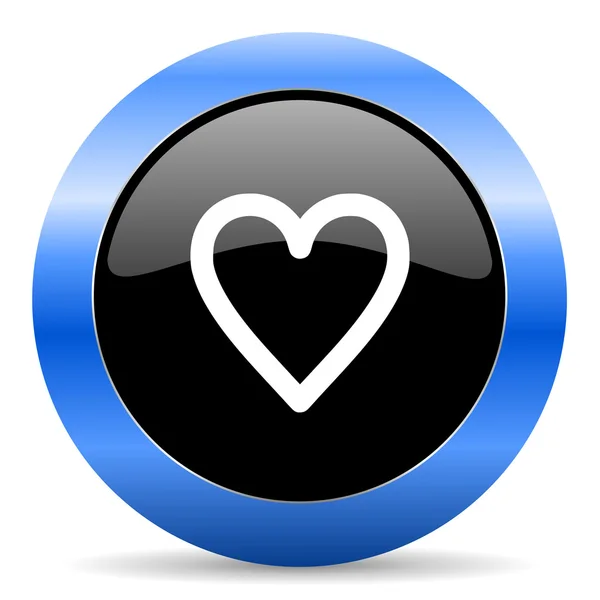 Голубая икона сердца — стоковое фото