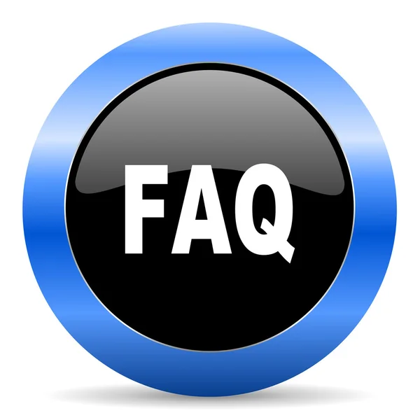FAQ μπλε γυαλιστερό εικονίδιο — Φωτογραφία Αρχείου
