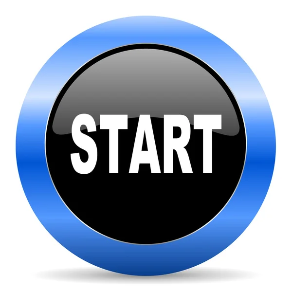 Start blue glossy icon — Stock Photo, Image