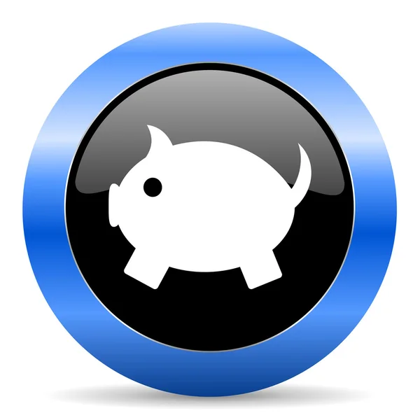 Piggy bank blue glossy icon — Stock Photo, Image