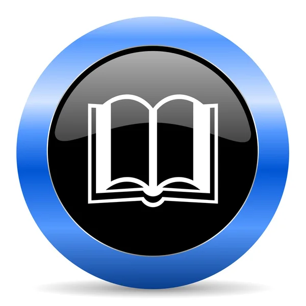 Buch blaues Hochglanz-Symbol — Stockfoto