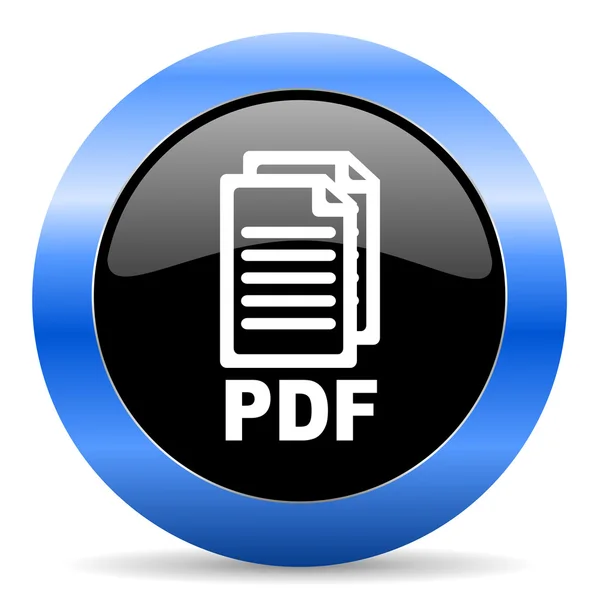 Pdf icono brillante azul , — Foto de Stock