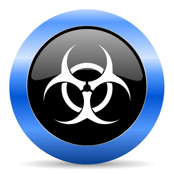 Glossy Biohazard blauwe pictogram — Stockfoto