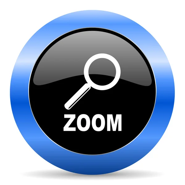 Zoom blaues Hochglanz-Symbol — Stockfoto