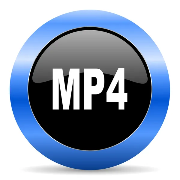 Mp4 icono brillante azul —  Fotos de Stock