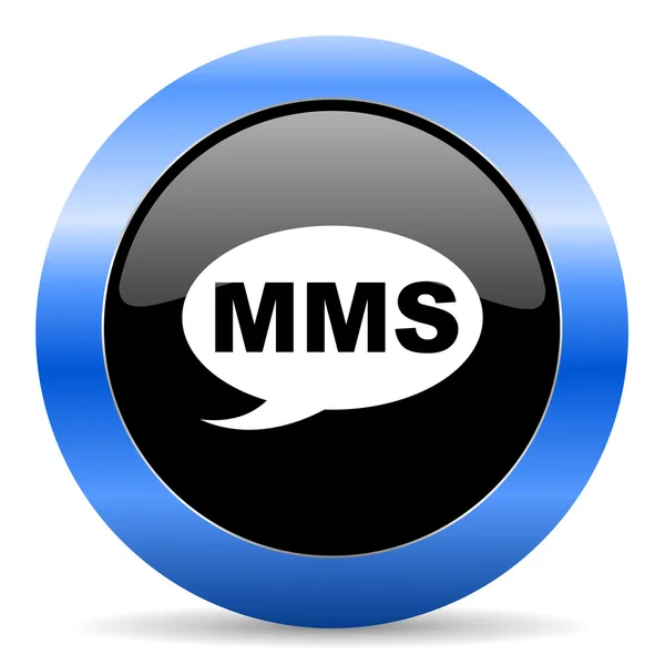 MMS blauw glanzende pictogram — Stockfoto