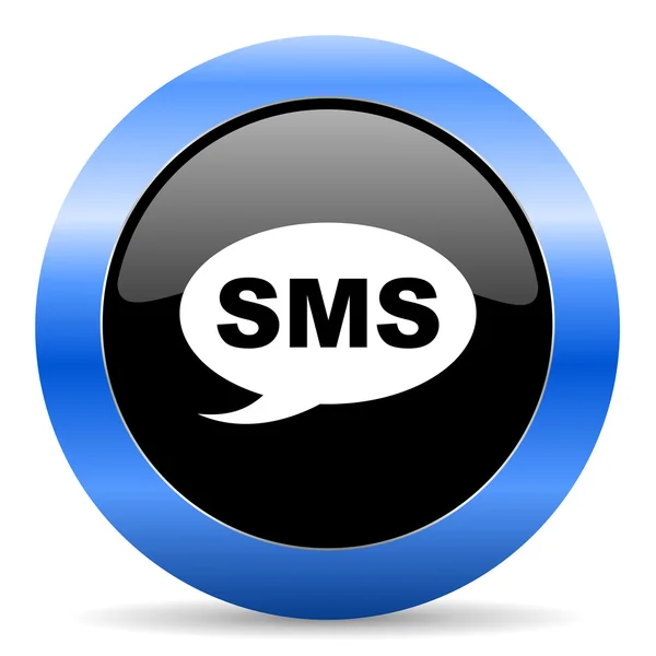 SMS kék fényes ikon — Stock Fotó