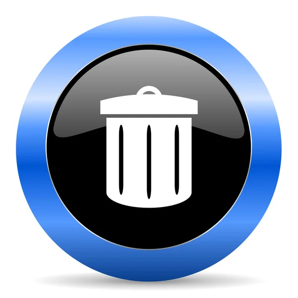 Reciclar ícone brilhante azul — Fotografia de Stock