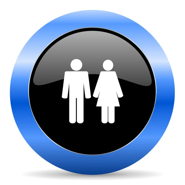 Couple blue glossy icon — Stock Photo, Image