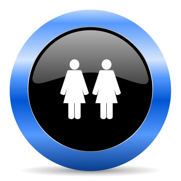 Couple blue glossy icon — Stock Photo, Image