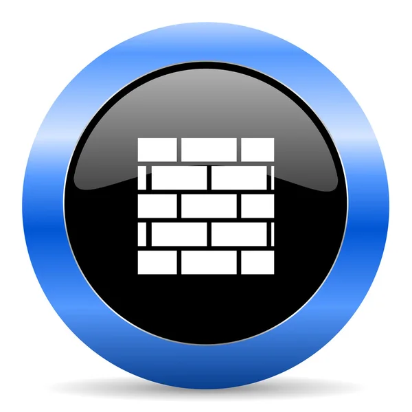 Glanzende pictogram Firewall blauw — Stockfoto