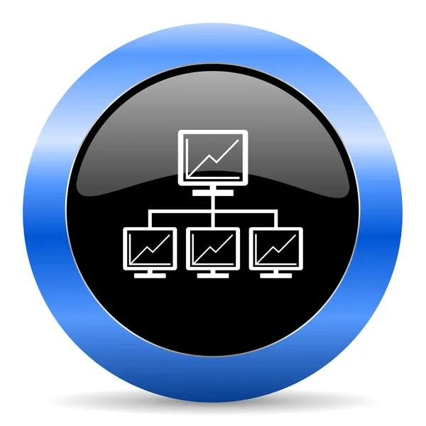 Network blue glossy icon — Stock Photo, Image