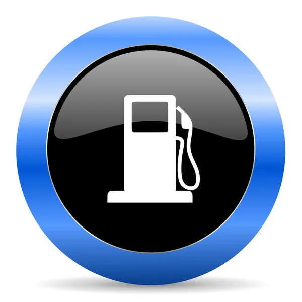 Benzine blauwe glanzende pictogram — Stockfoto