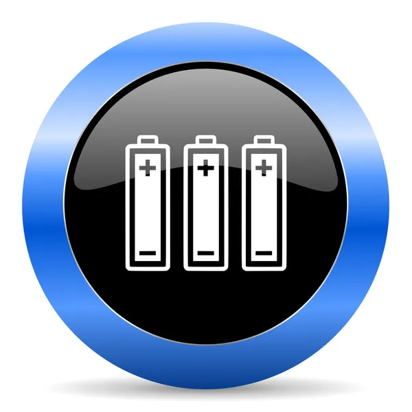 Bateria ícone brilhante azul — Fotografia de Stock