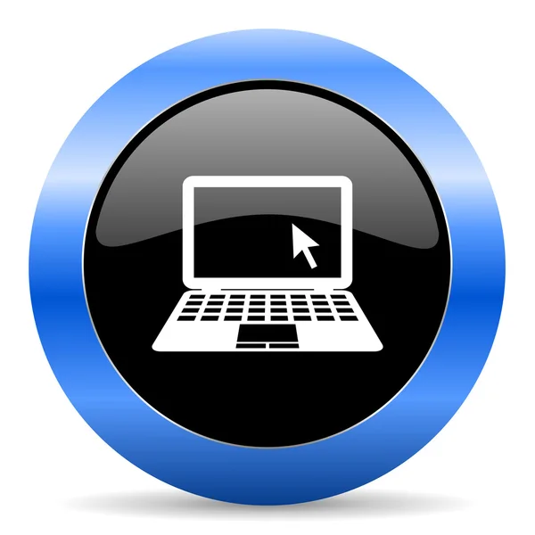 Комп'ютер синій глянсовий значок — стокове фото