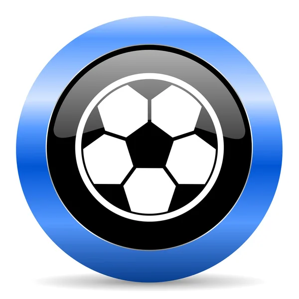 Futbol mavi parlak simgesi — Stok fotoğraf