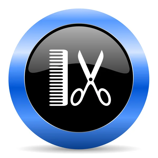 Barber blue glossy icon — Stock Photo, Image