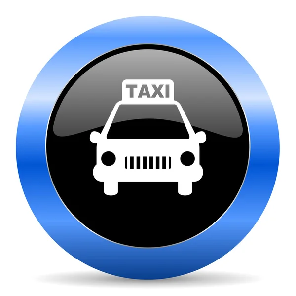 Taxi blaues Hochglanz-Symbol — Stockfoto