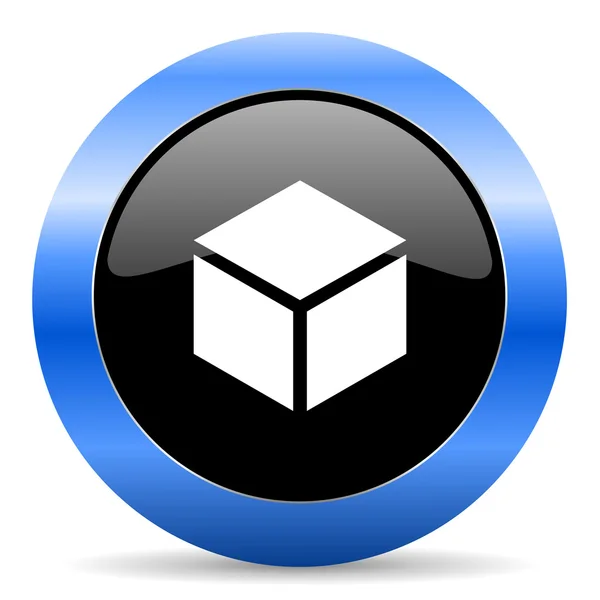 Box blue glossy icon — Stock Photo, Image