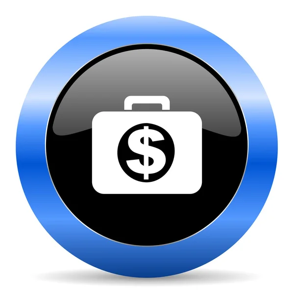 Financiële blauwe glanzende pictogram — Stockfoto
