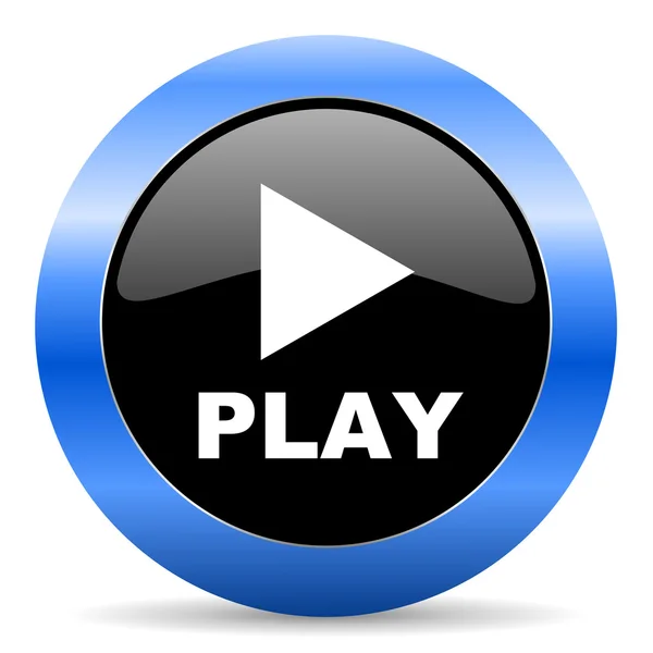 Play blue glossy icon — Stock Photo, Image