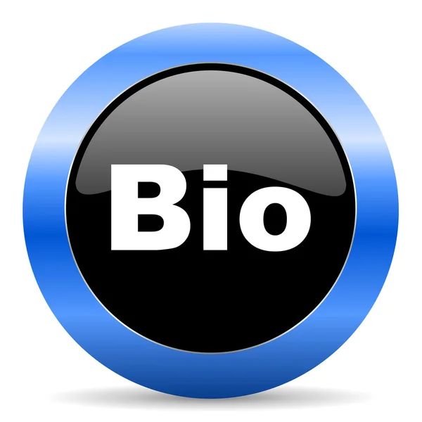 Bio blauwe glanzende pictogram — Stockfoto