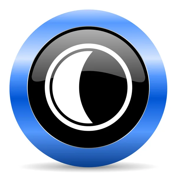 Měsíc modrý lesklý ikona — Stock fotografie