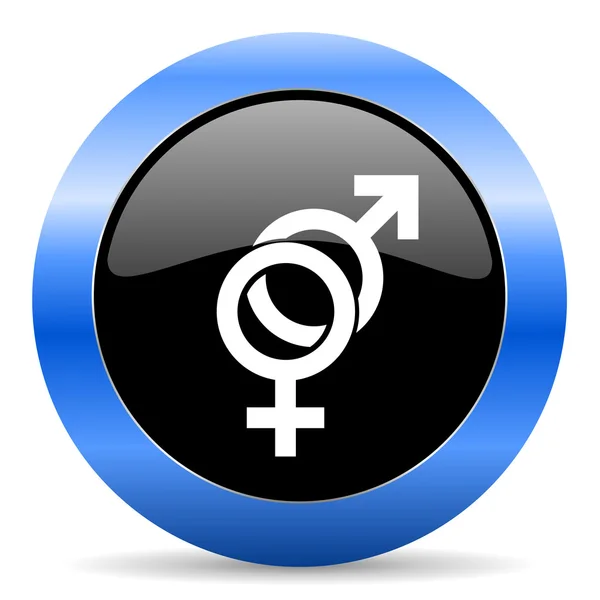 Sex blue glossy icon — Stock Photo, Image