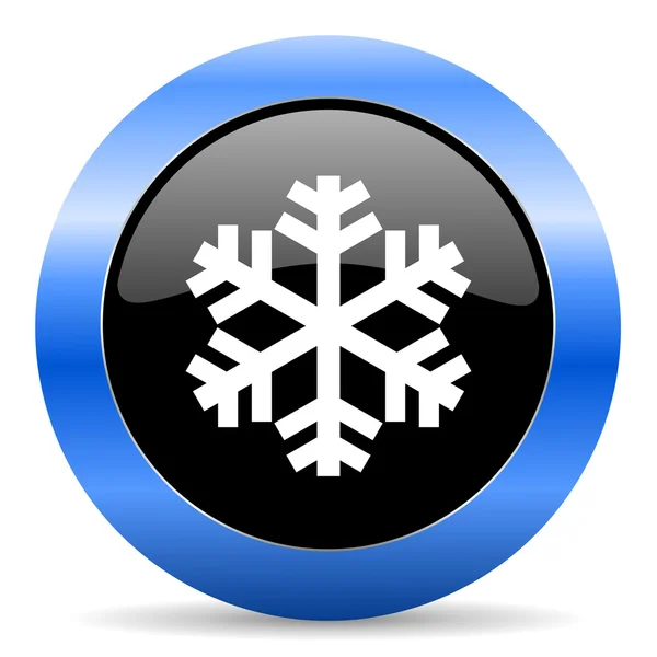 Snow blue glossy icon — Stock Photo, Image