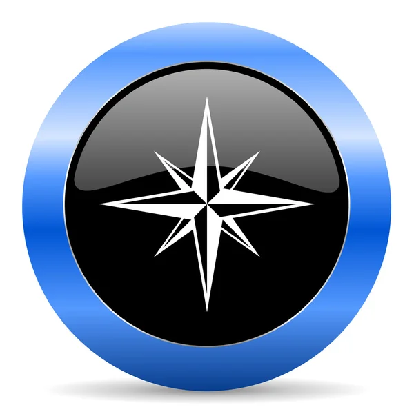 Compass blue glossy icon — Stock Photo, Image