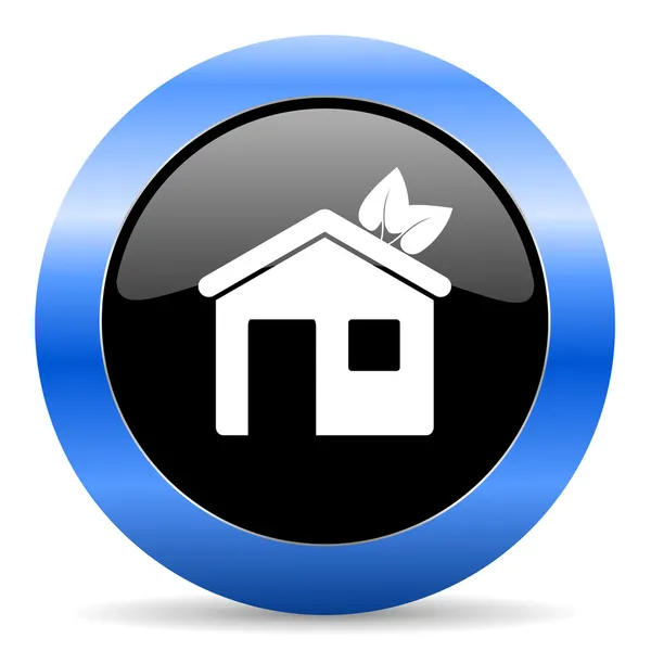 Kék ház fényes ikon — Stock Fotó