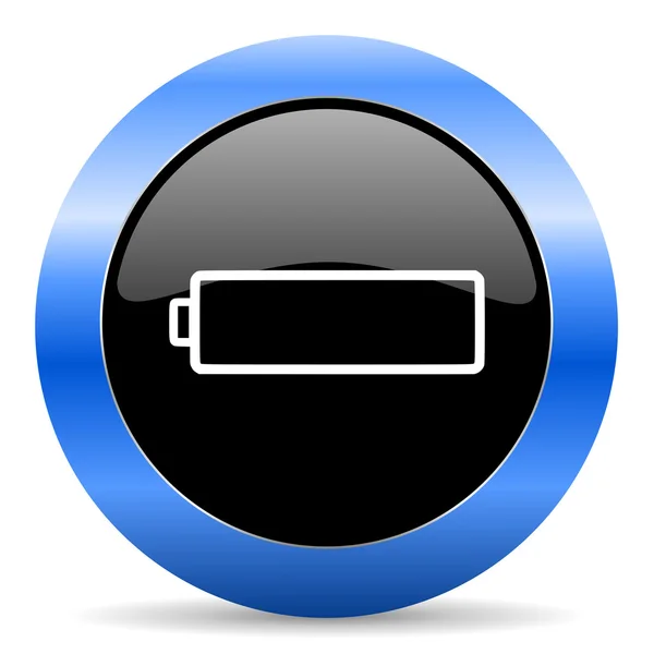 Batterij blauwe glanzende pictogram — Stockfoto