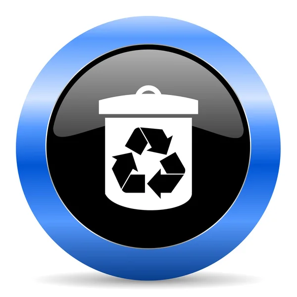 Recycle blauwe glanzende pictogram — Stockfoto