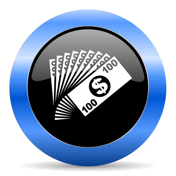 Pénz kék fényes ikon — Stock Fotó
