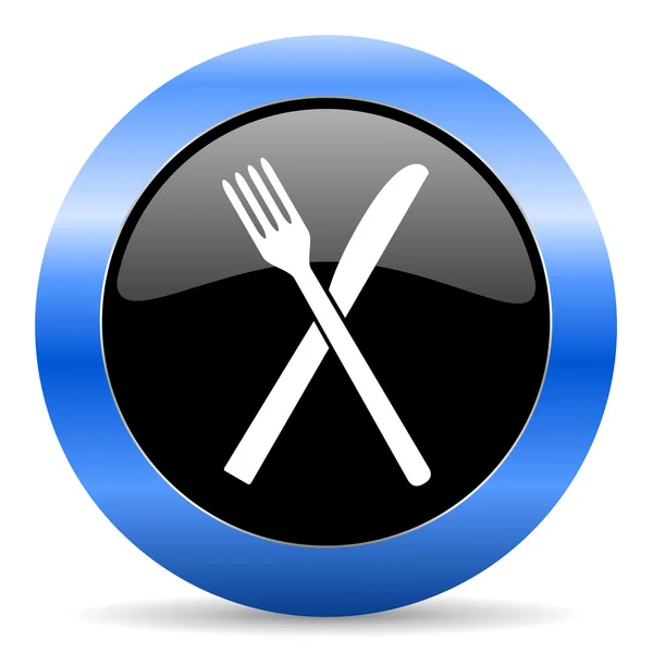 Restaurant blaues Hochglanz-Symbol — Stockfoto