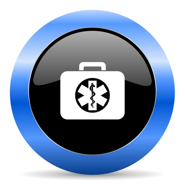 Rescue kit blauwe glanzende pictogram — Stockfoto