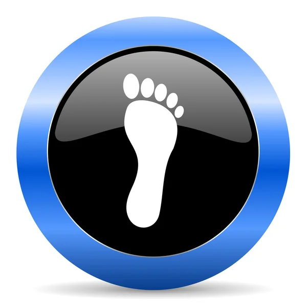 Foot blue glossy icon — Stock Photo, Image