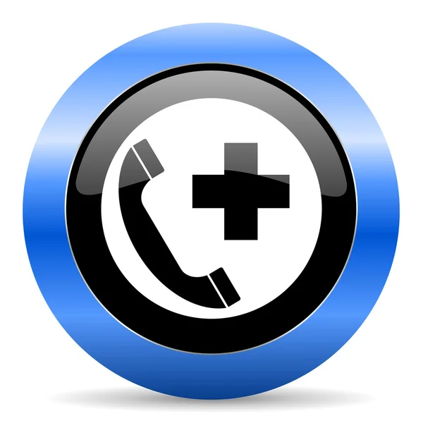 Emergency call blue glossy icon — Stock Photo, Image