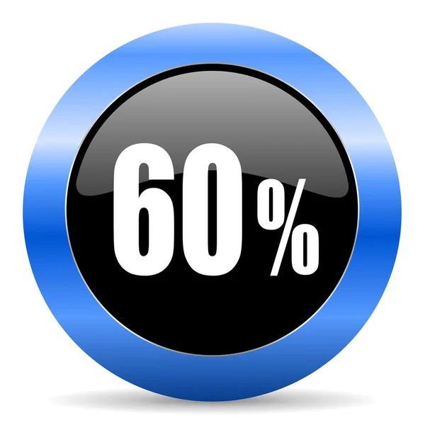 60 percent blue glossy icon — Stock Photo, Image