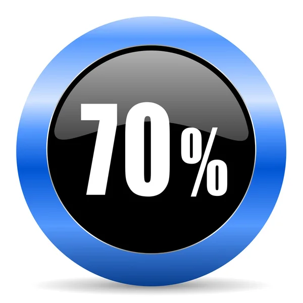 70 por ciento icono brillante azul — Foto de Stock