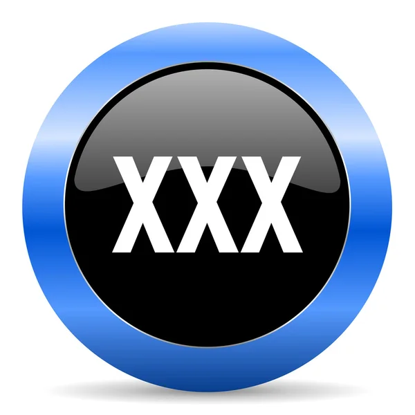 Xxx blauwe glanzende pictogram — Stockfoto