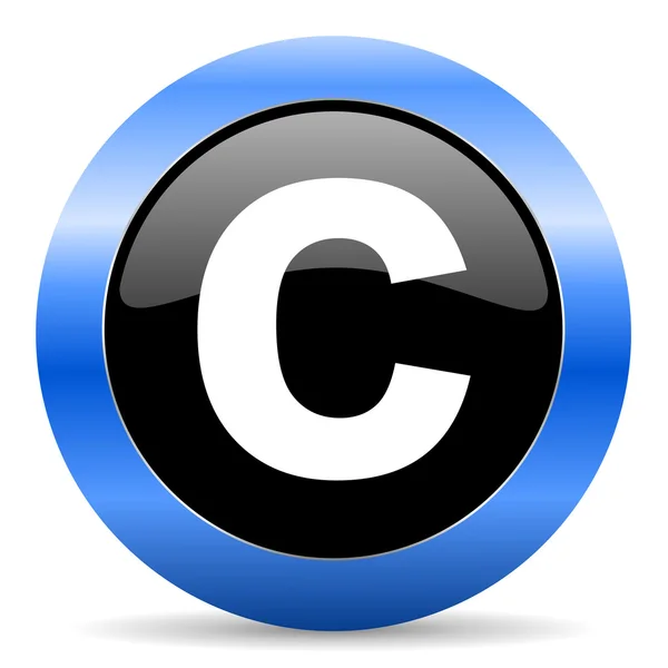 Copyright blue glossy icon — Stock Photo, Image