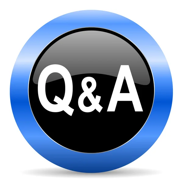 Question answer blue glossy icon — Stock Photo, Image