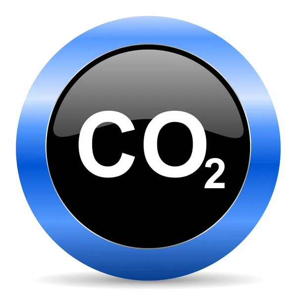 Kooldioxide blauwe glanzende pictogram — Stockfoto